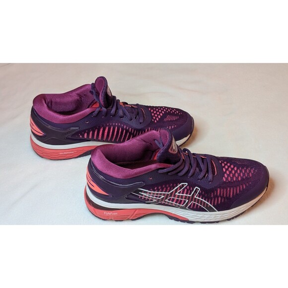 ASICS Women's Sz (7.5) GEL-Kayano 25  PUR/OR/PK/WHT Running Shoes #1012A026 - Picture 6 of 16